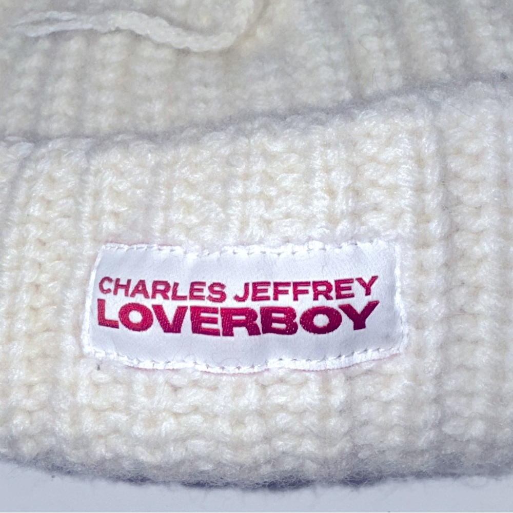 Charles Jeffrey Loverboy Chunky Ears Beanie 'Ecru' - Picture 4 of 7